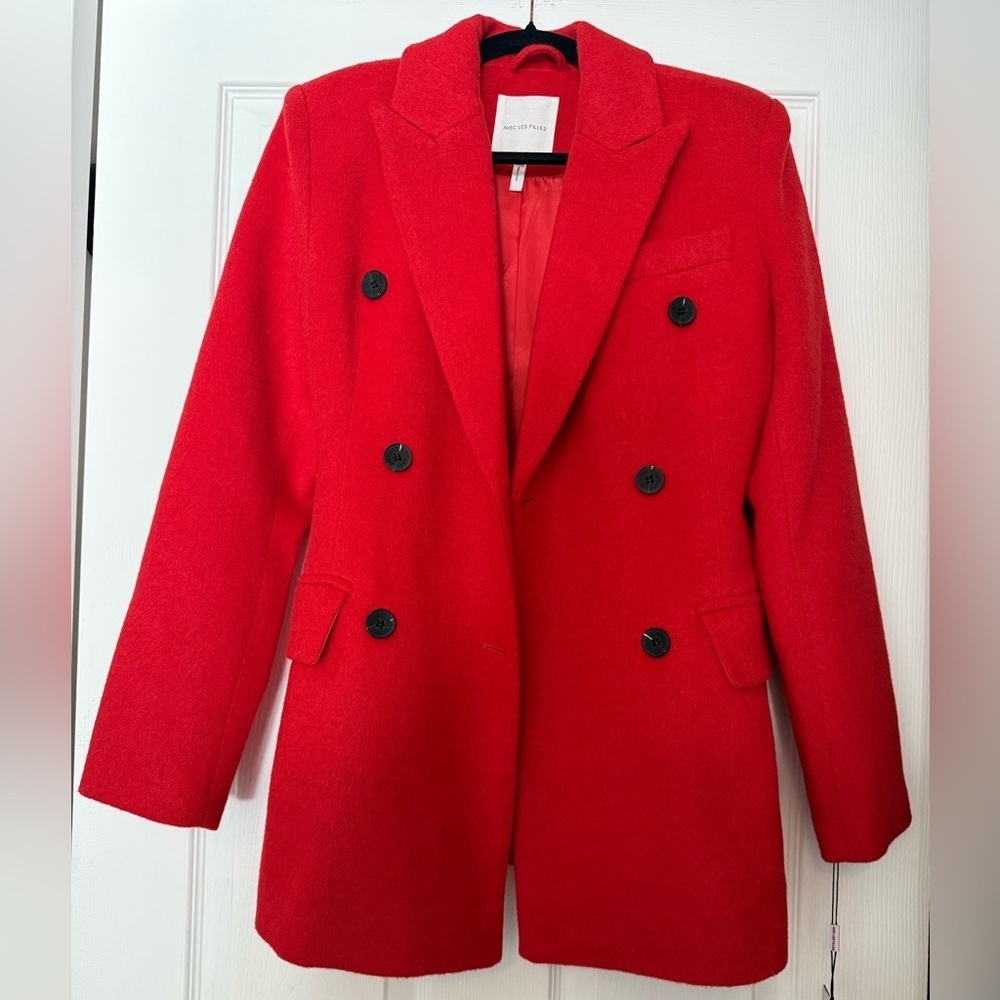 Red Double-Breasted Women's Blazer Size XS NWT